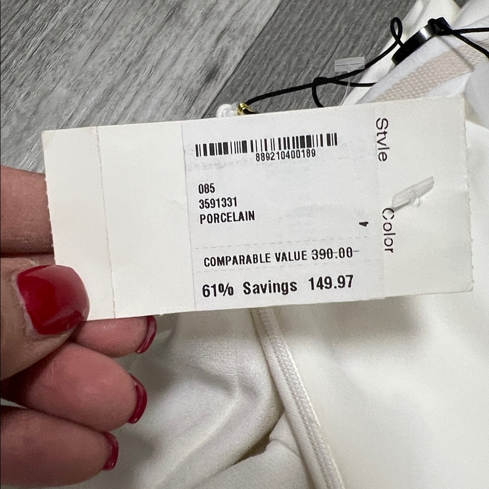 Black Halo woman’s Strapless pants romper/ white-cream / size 4 NWT - Picture 11 of 16